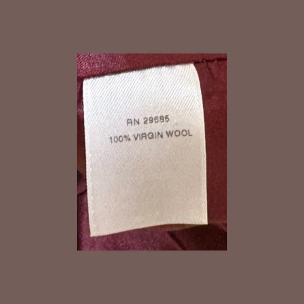 Vintage Pendleton Women’s Burgundy 100% Virgin Wool Trousers Size 14 - Picture 3 of 5